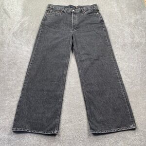 Alex Mill Alek Relaxed Wide Leg Pant Seattle Black Wash Denim Mens Size 32 NEW